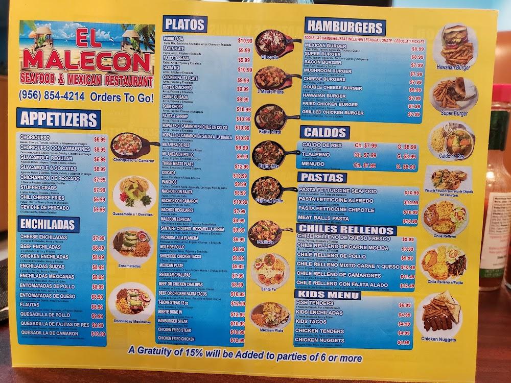 El Malecon Seafood & Mexican Restaurant Menu image 2